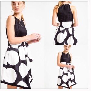 Black and White Polka Dot Print Dress SZ 8
